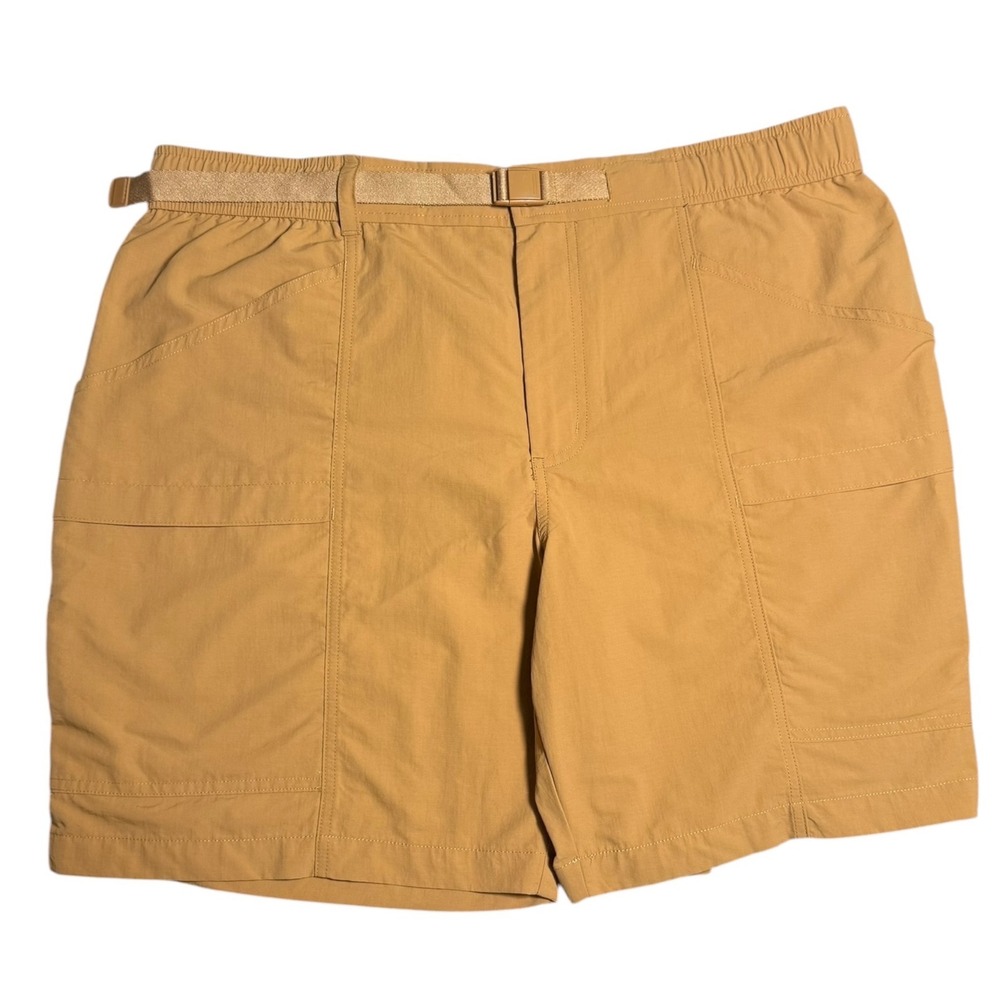 New Eddie Bauer Mens Ripstop Tech Shorts Brown Sugar XL EB004134 Adjustable Belt
